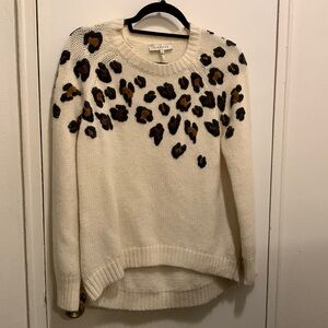 Sandro cream leopard print sweater